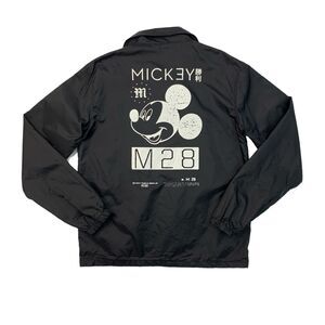 Disney x Neff Jacket Mens M Medium Black M28 Collection Mickey Nylon Snap Bomber